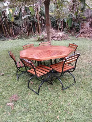 Wooden Metallic Tables+chairs Without Canvas Tent