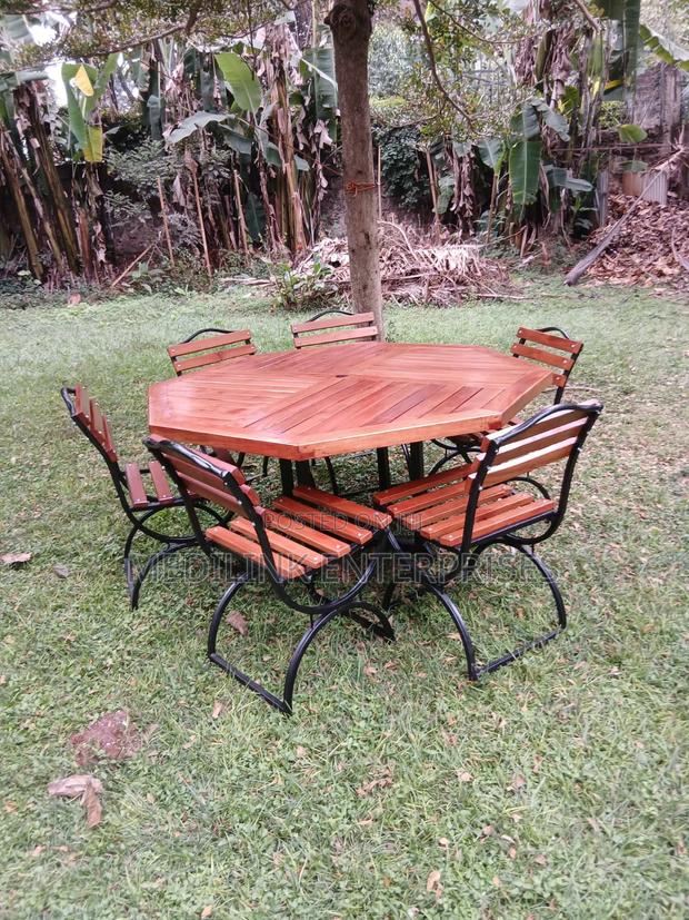 Wooden Metallic Tables+chairs Without Canvas Tent - thumbnail 2