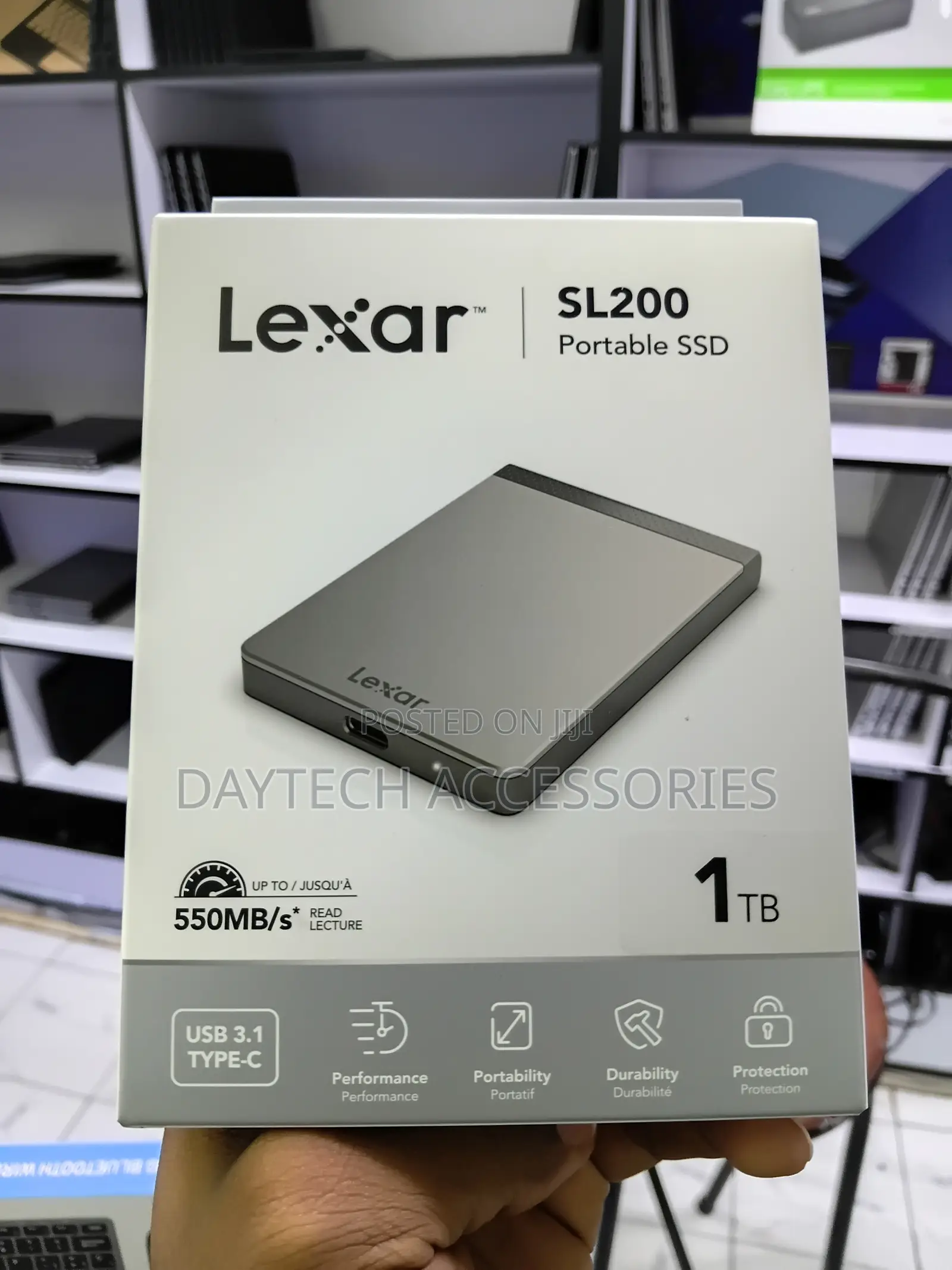 The Lexar SL200 1TB Portable SSD in Grey