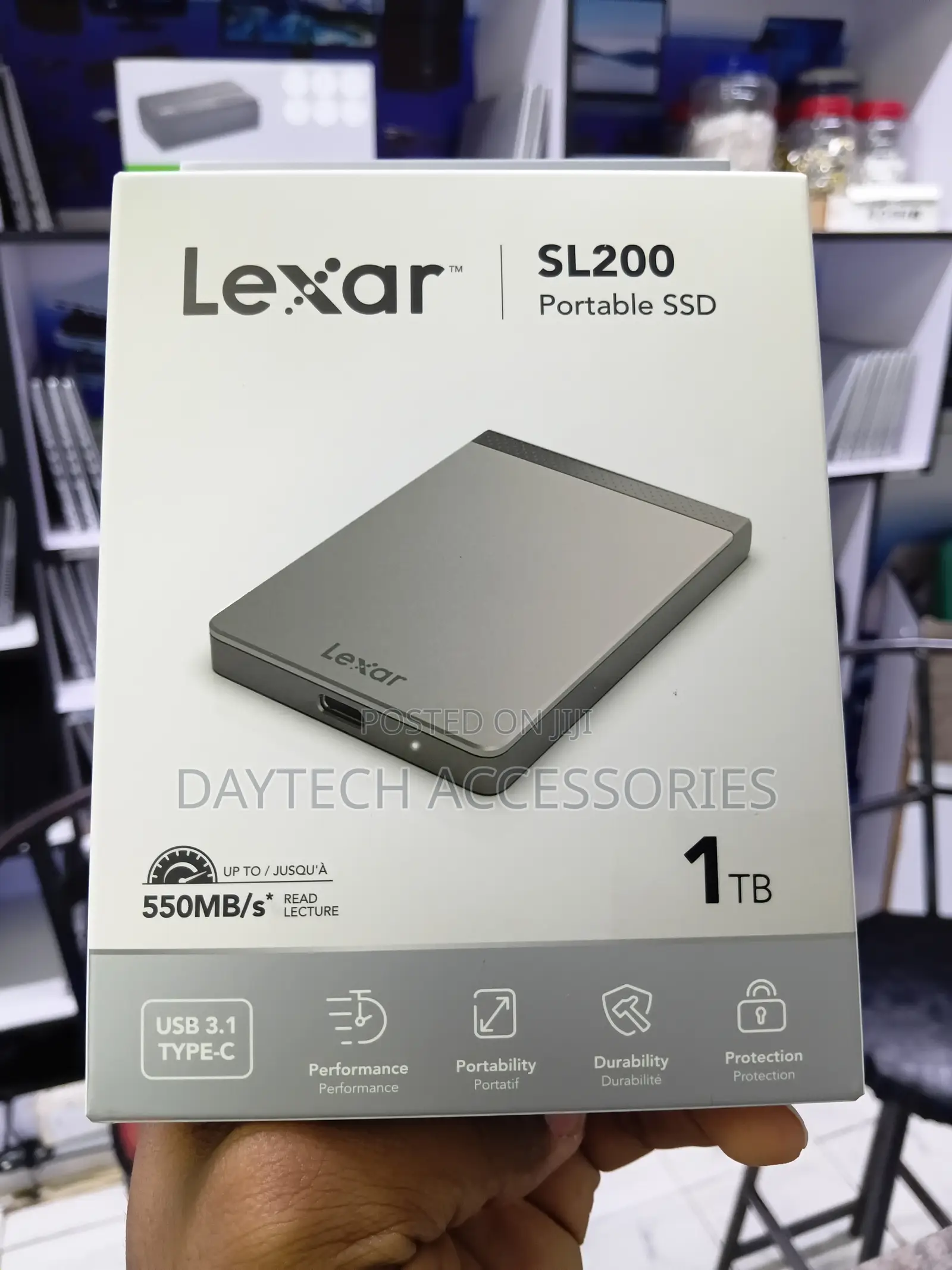 The Lexar SL200 1TB Portable SSD in Grey