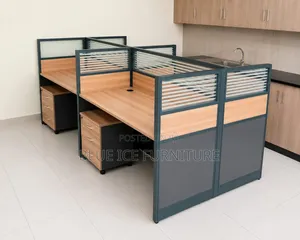 Open 4 Way Office Workstation Table With Storage