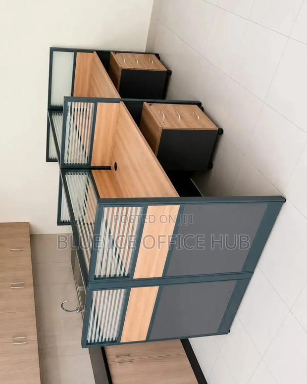 Open 4 Way Office Workstation Table With Storage - thumbnail 2