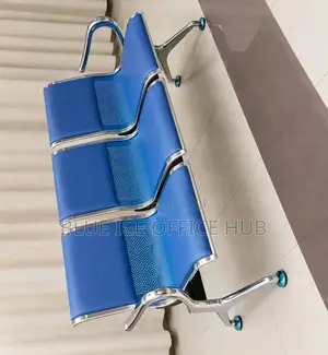Office Reception Bench Chair – Blue Silver