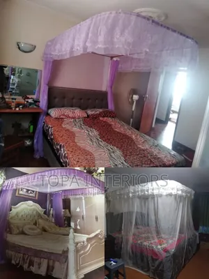 U-Shaped Canopy Design Sliding Floating Rail Curved Mosquito Nets