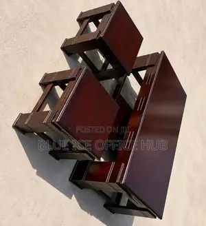 Wooden Coffee Table With 2 Matching Stools - Durable