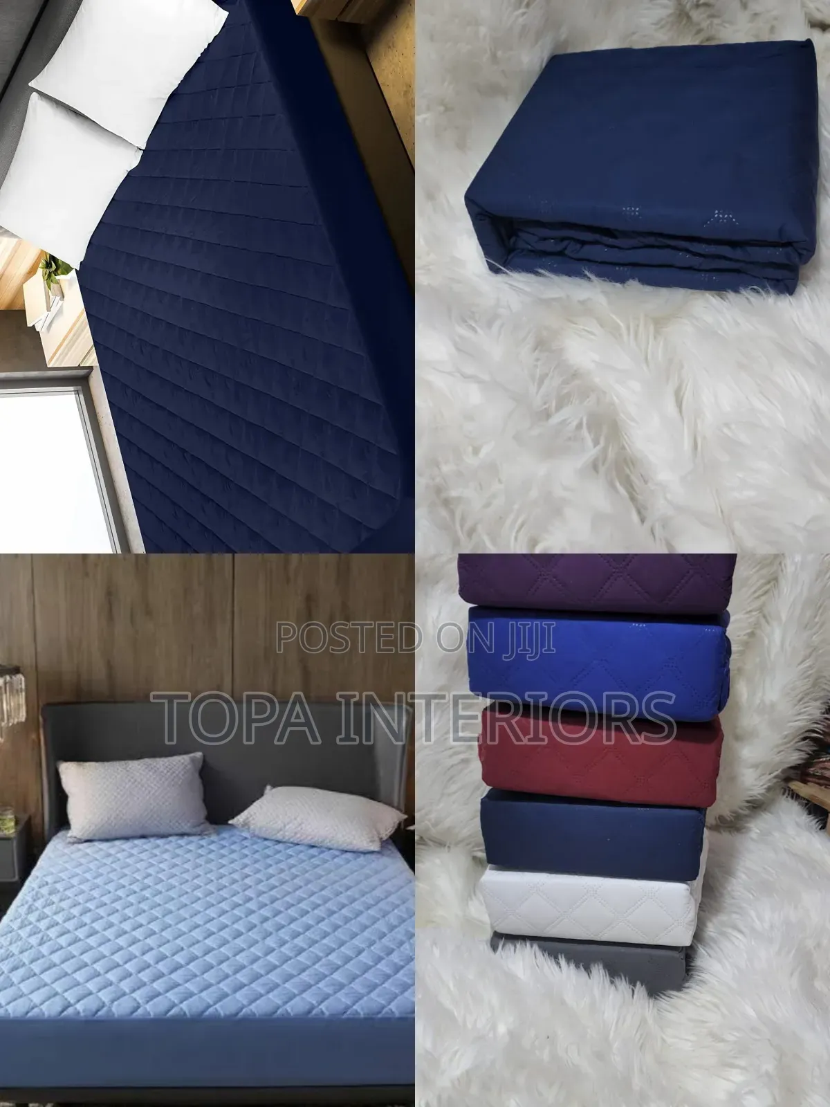 NAvy Blue Fitted Style Quality Waterproof Mattress Protectors