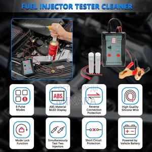 Fuel Injector Cleaner Tester Kit, 2 Adapters, 8 Pulse Modes, Petrol