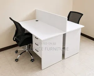 2 Way Office Workstation With Mesh Chairs
