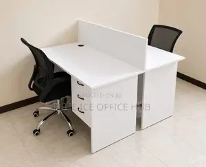 2 Way Office Workstation With Mesh Chairs