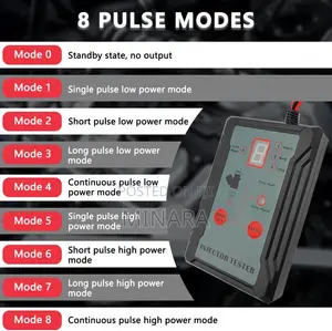 Fuel Injector Cleaner Tester Kit, 2 Adapters, 8 Pulse Modes, Petrol