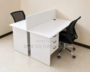 2 Way Office Workstation With Mesh Chairs