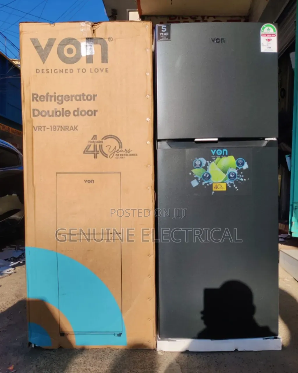 Von Fridge 197L No -Frost Double Door Refrigerator
