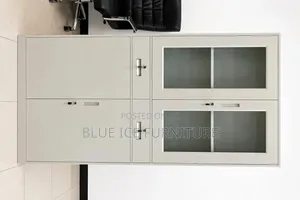 4 Door Steel Office Cabinet With Glass Doors
