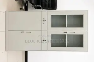 4 Door Steel Office Cabinet With Glass Doors