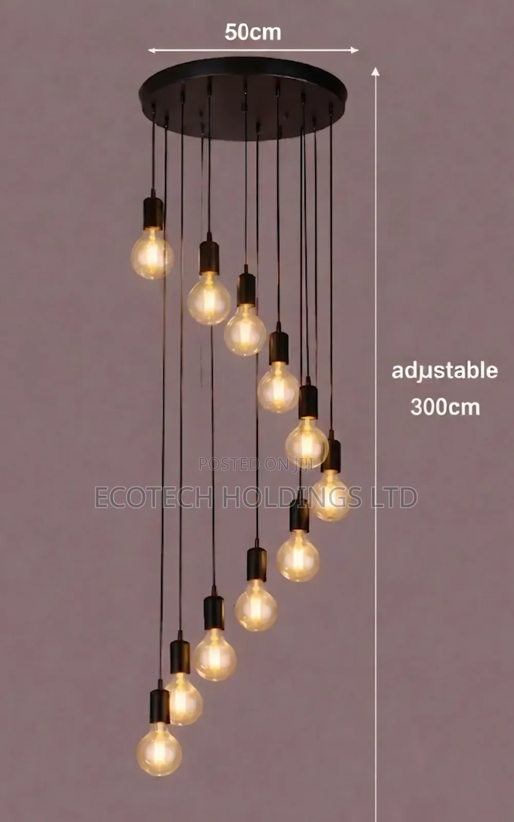 Modern 12-Light Cascading Pendant Chandelier By8