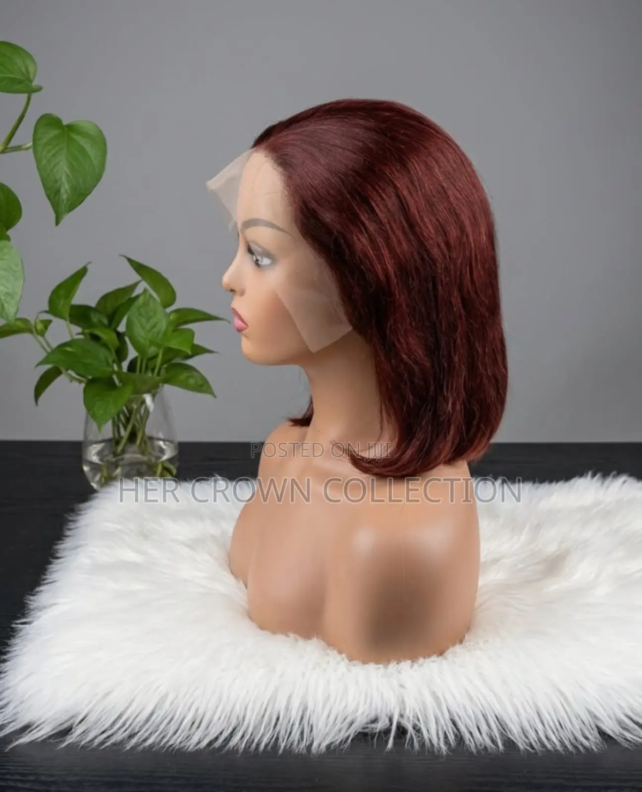  Burgundy Straight Bob Wig