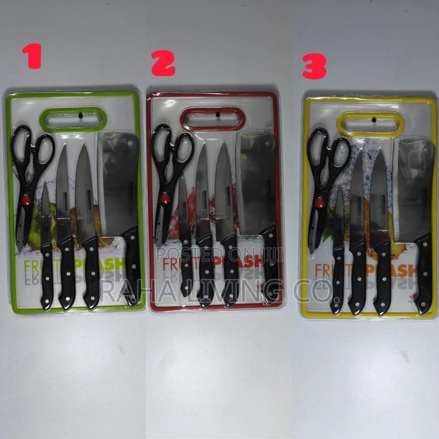 6-in-1 Marble Chopping Board Kitchen Knife Set
