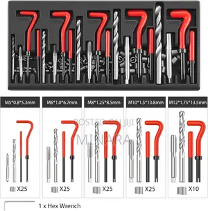 131Pcs, Helicoil Thread Repair Kit, HSS Drill Insert Tool M5-M12