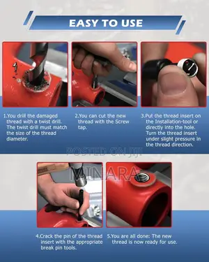 131Pcs, Helicoil Thread Repair Kit, HSS Drill Insert Tool M5-M12