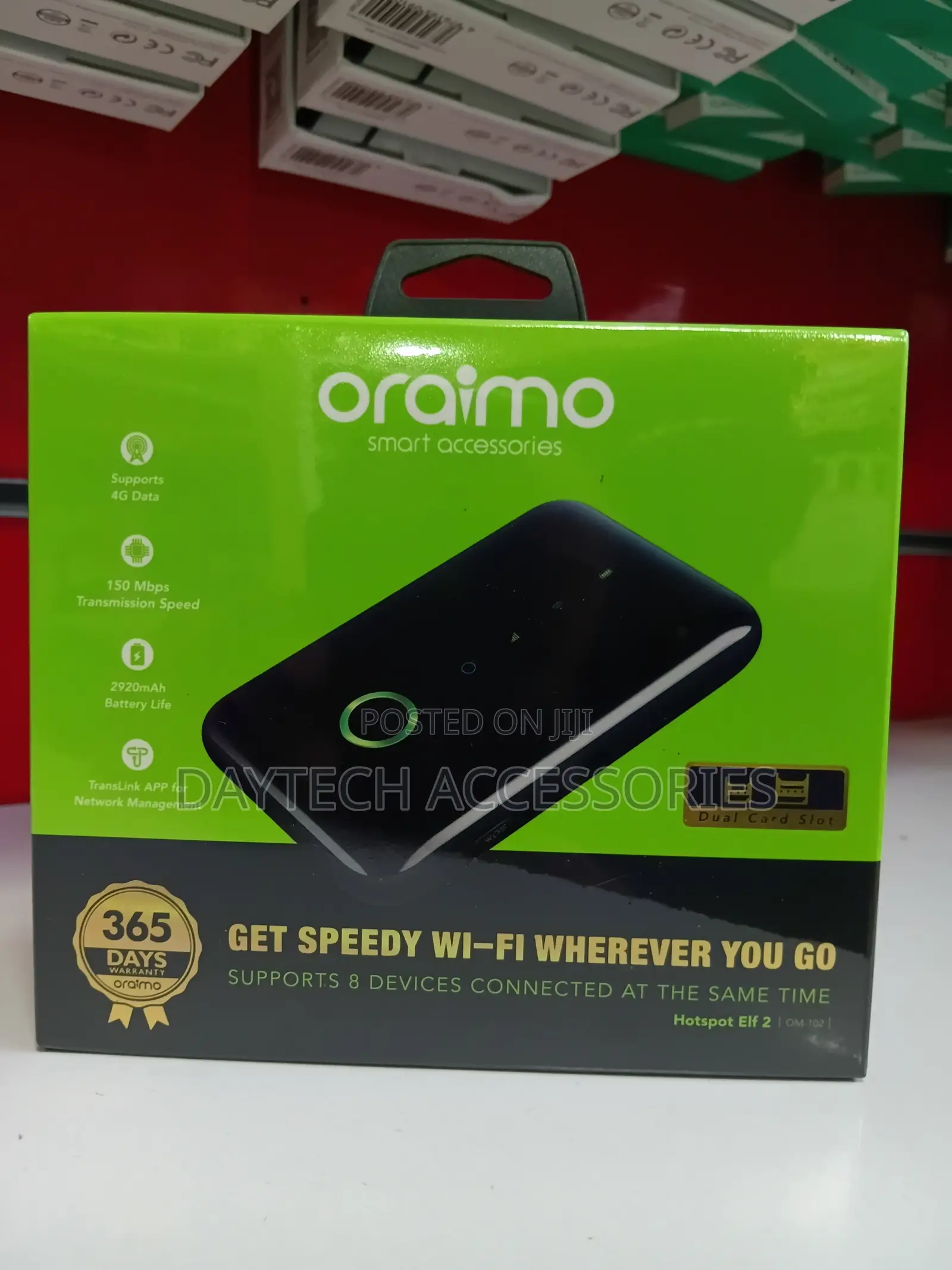 Oraimo Hotspot Elfi 2 Portable 4G LTE Pocket Mifi Router.