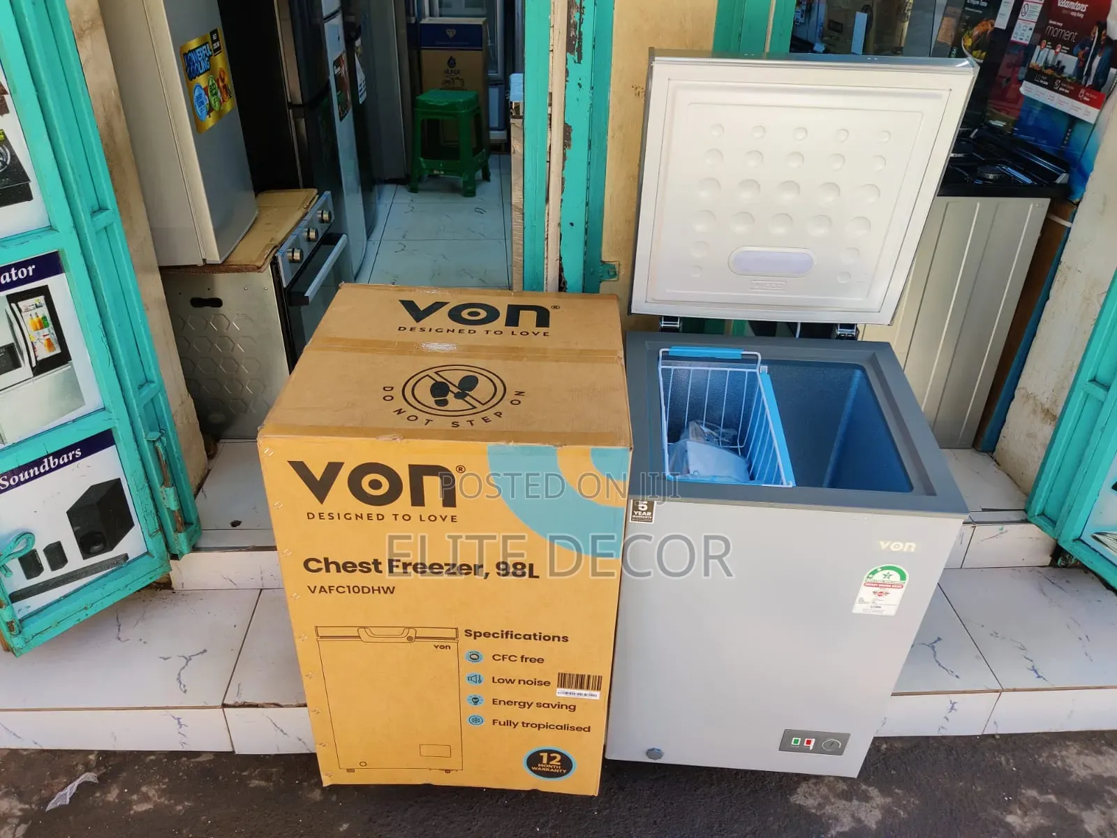 VON 98L Chest Freezer VAFC10DHW – Energy Saving | Tropicalized
