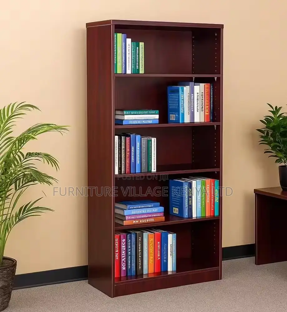 Bookshelf; 5 Shelves Open Sturdy Wooden Bookshelf