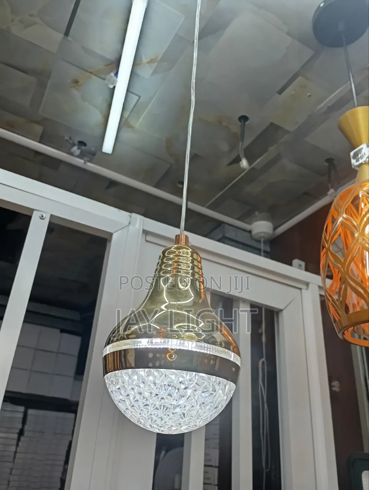 Gold Finish Iron Long LED Mini Chandeliers Pendant Lights