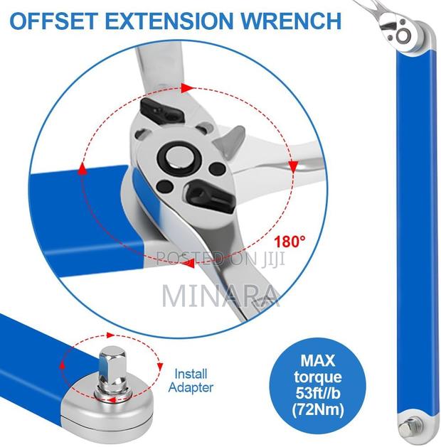 Offset Extension Wrench, Multifunctional Tight Reach Wrench Set - thumbnail 3