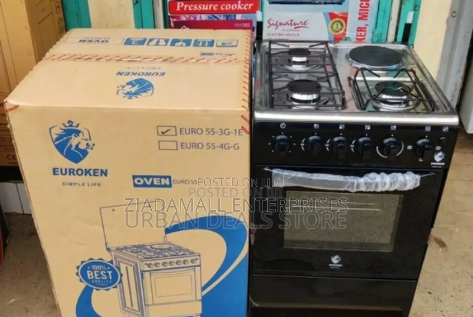 With Electric Oven Euroken 3+1 Standing Cooker. Bigg