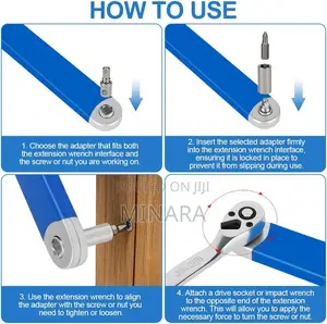 Offset Extension Wrench, Multifunctional Tight Reach Wrench Set