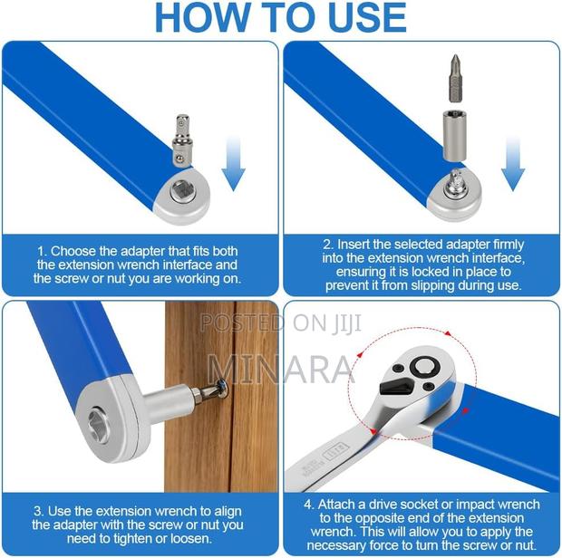 Offset Extension Wrench, Multifunctional Tight Reach Wrench Set - thumbnail 4