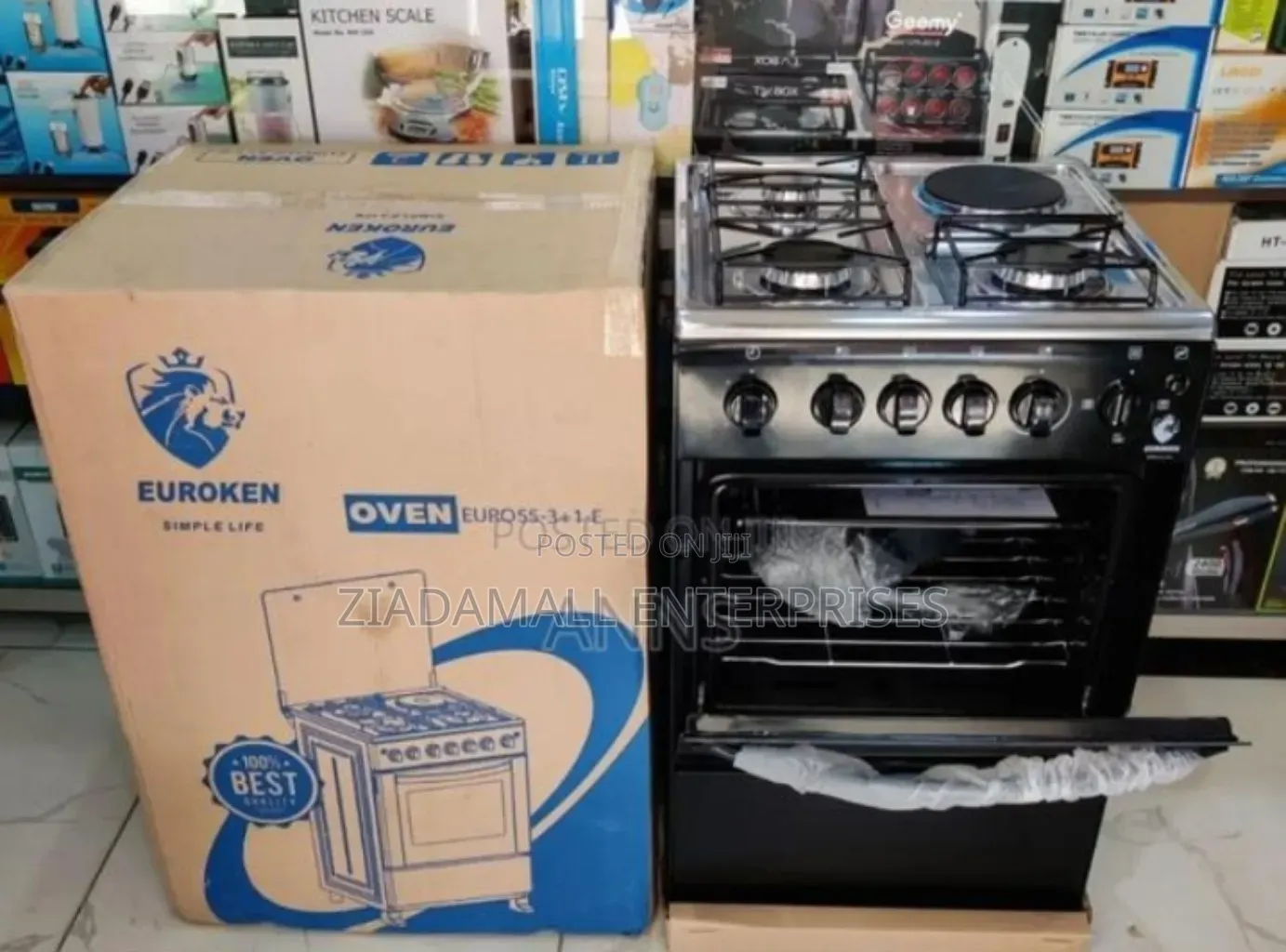 Size 50by55. Euroken 3+1 Standing Cooker. Restocked