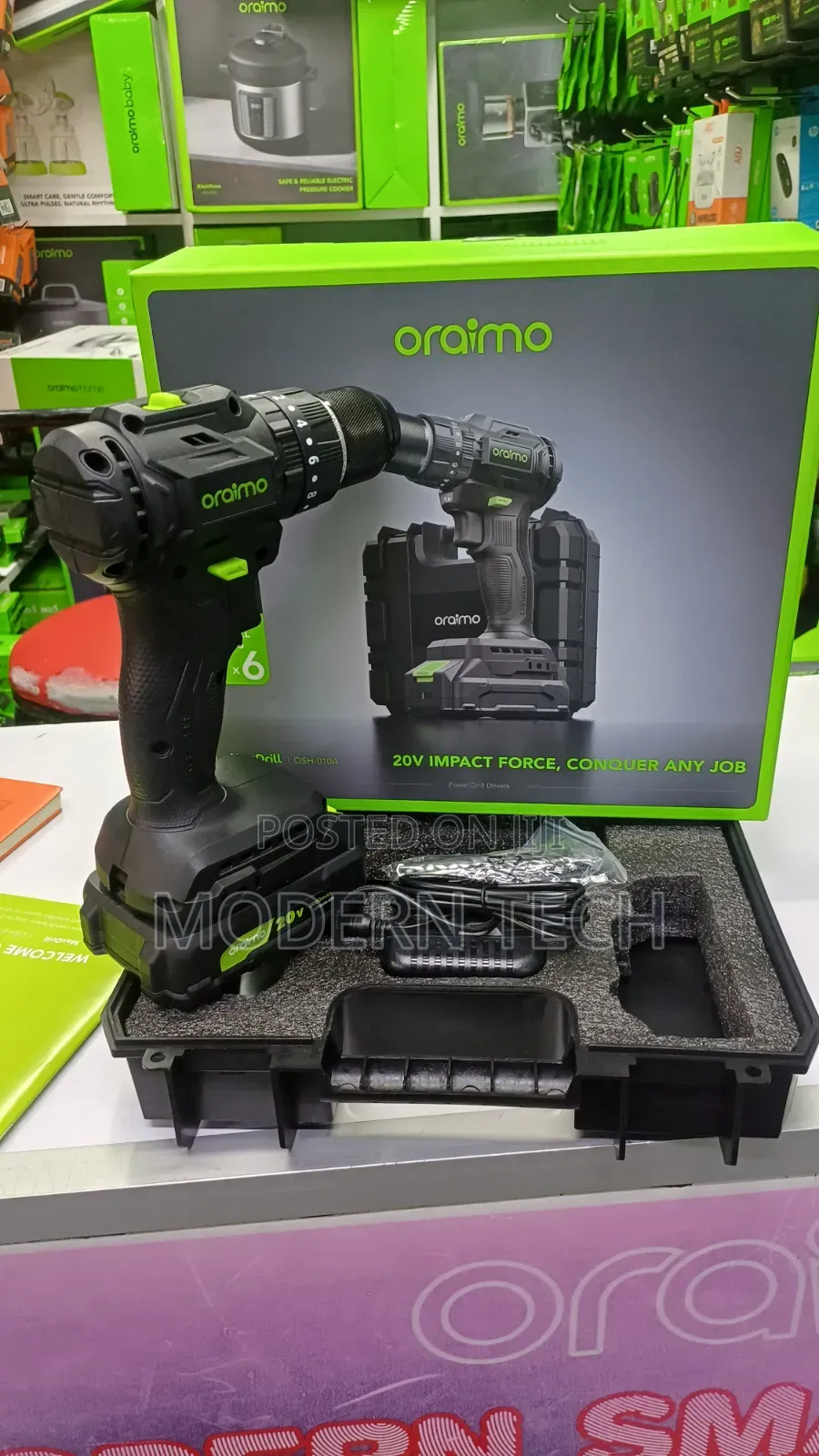 Oraimo MaxDrill 20V Cordless Versatile Power Drill Driver (OSH-010A)