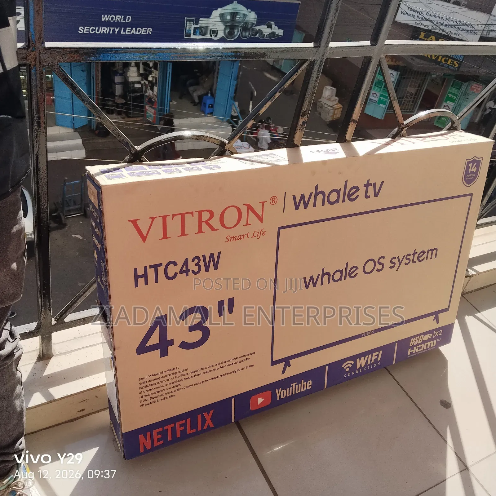 With 2years Warranty Vitron 43inches Smart TV. Bluetooth Enabled