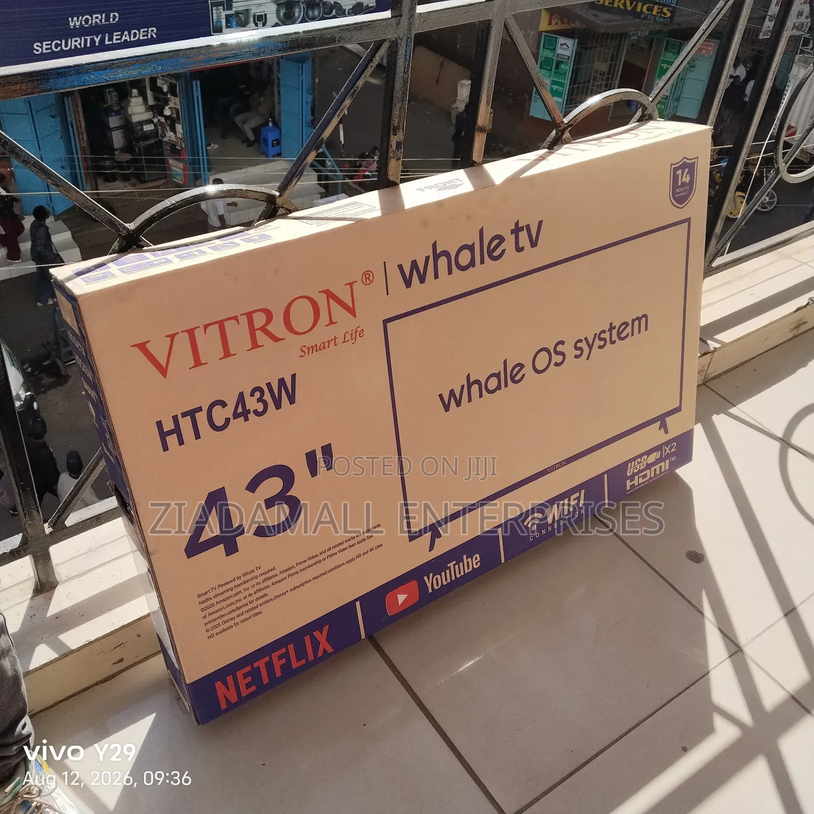 With 2years Warranty Vitron 43inches Smart TV. Bluetooth Enabled