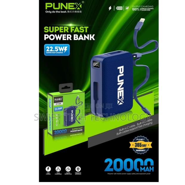 Power Bank Punex 20,000amh Super Fast Power Bank