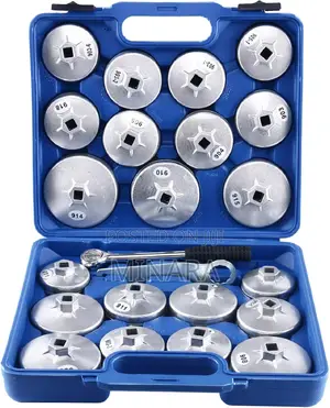 23Pcs, Aluminum Alloy Cup Type Oil Filter Wrench Removal Tool Set