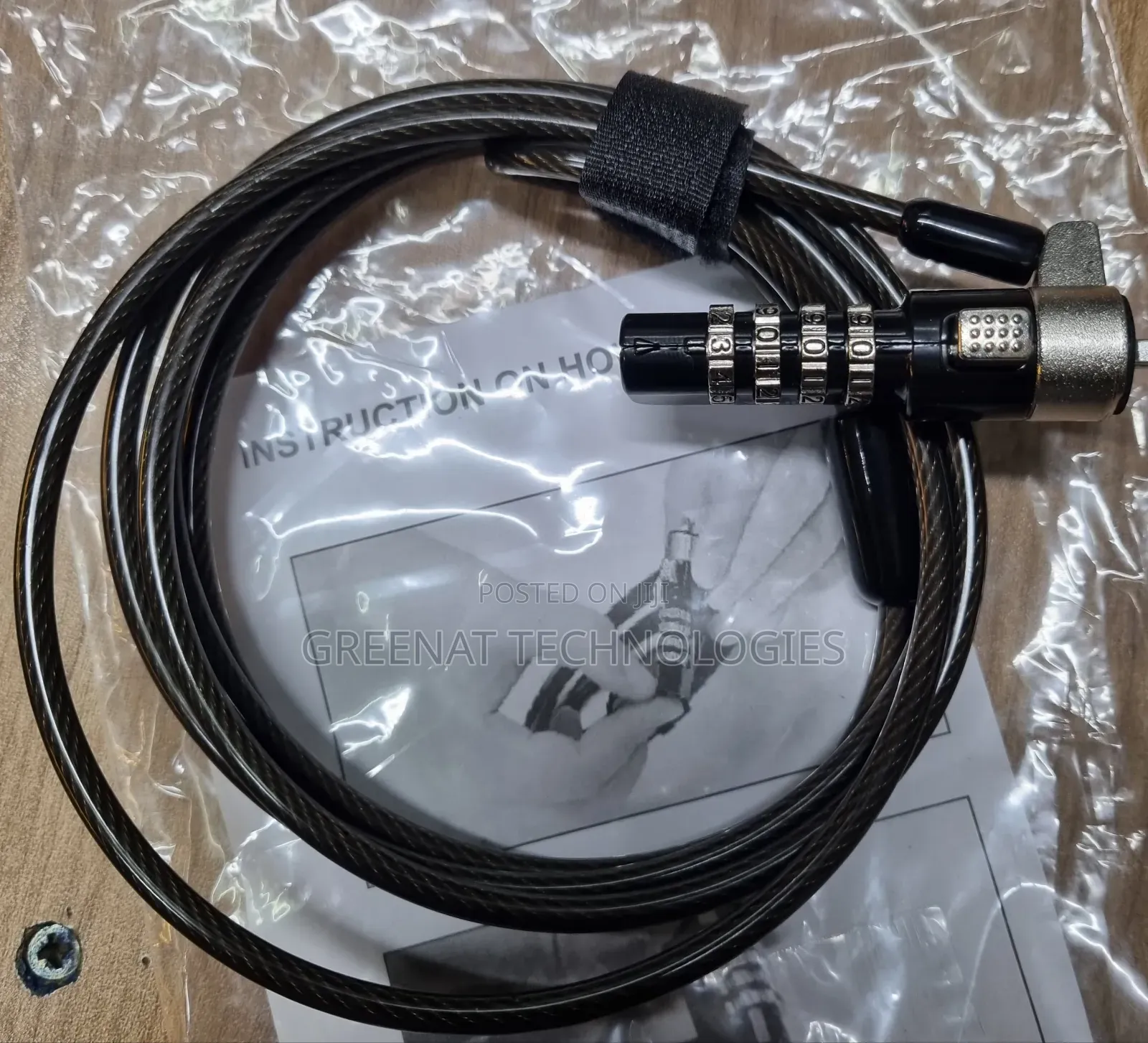 Wedge Slot Laptop Security Lock | 4-Digit Combination Cable Lock