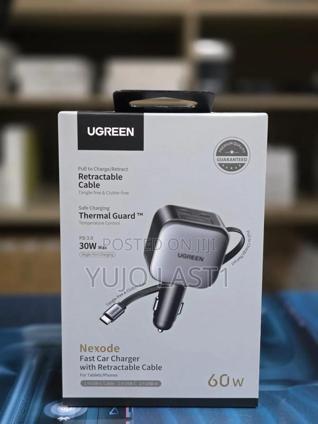 Ugreen Nexode 60W Fast Car Charger With Retractable USB-C Cable - main view