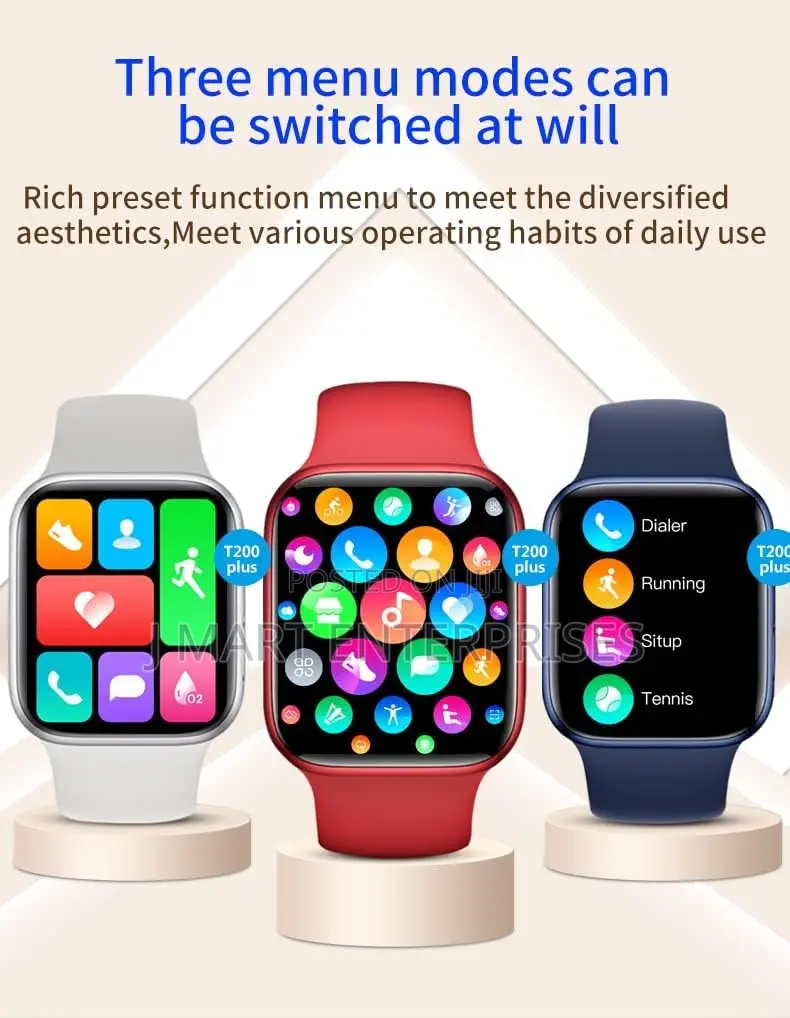 Smartwatch T200 Plus 1.75in Full Curved Screen Fitness Tracker