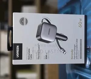 Ugreen Nexode 60W Fast Car Charger With Retractable USB-C Cable