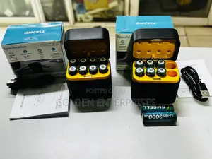 GMCELL AA Battery Charging Pod, Fast Charger, 8 Rechargeable Batteries