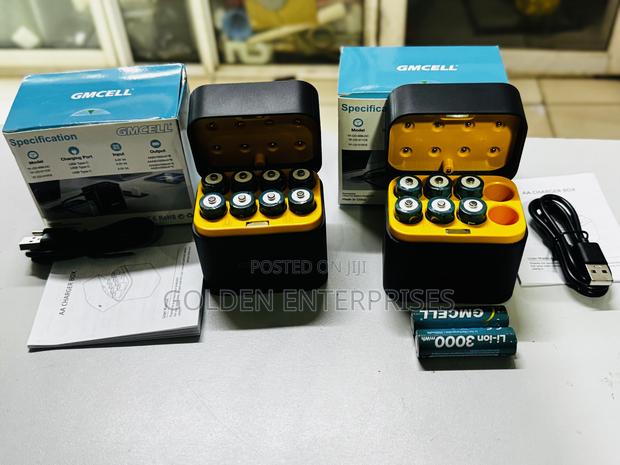 GMCELL AA Battery Charging Pod, Fast Charger, 8 Rechargeable Batteries