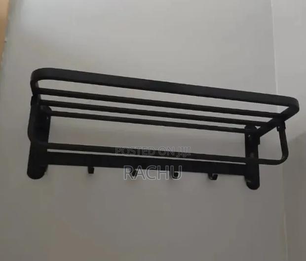 Towel Rack and Hooks (Black) - thumbnail 2