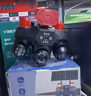 Solar Powered 4g V380 Pro Four 4Lens Camera With Two Dual Solar Panel