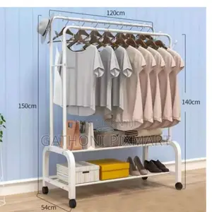 Sturdy Double Pole Clothes Rack – Multipurpose Organizer