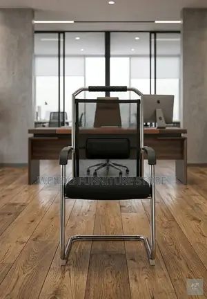 Office Chairs; Black Mesh Guest Chair