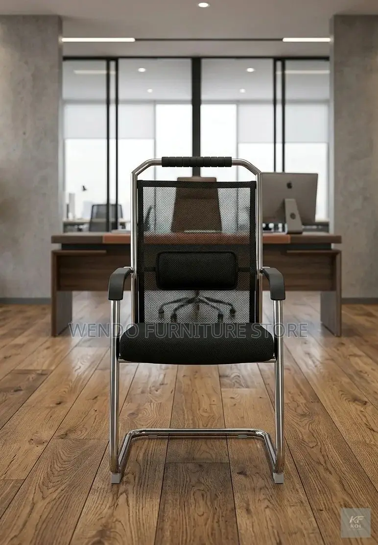 Office Chairs; Black Mesh Guest Chair