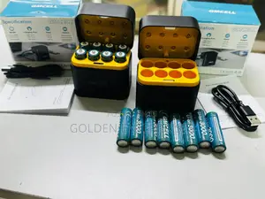 GMCELL High-Capacity AA Lithium Rechargeable Batteries + Charging Dock