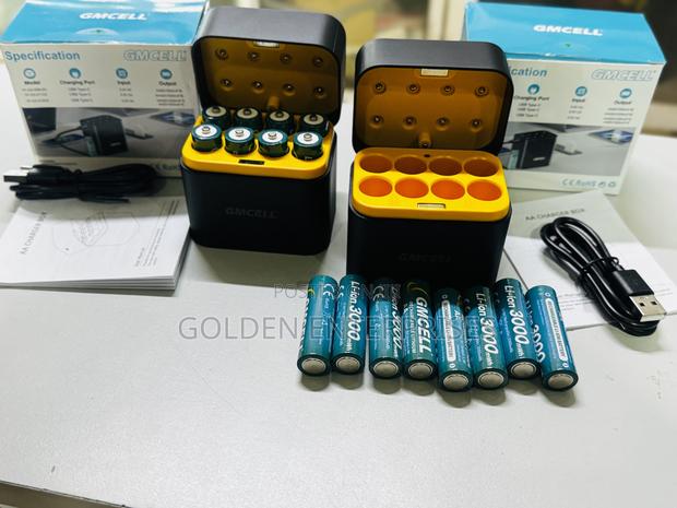 GMCELL High-Capacity AA Lithium Rechargeable Batteries + Charging Dock